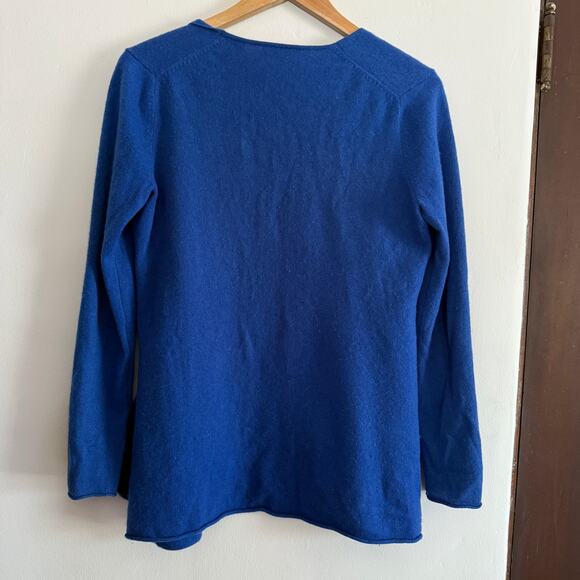 CULLEN | Royal Blue Cashmere Open Front Cardigan Sweater | Small - Picture 2 of 5